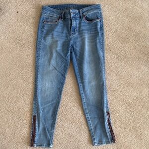 White House Black Market The Skimmer Ankle Zip Jeans Size 4S